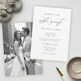 Convite After Party Modern Minimalist Type Photo Wedding