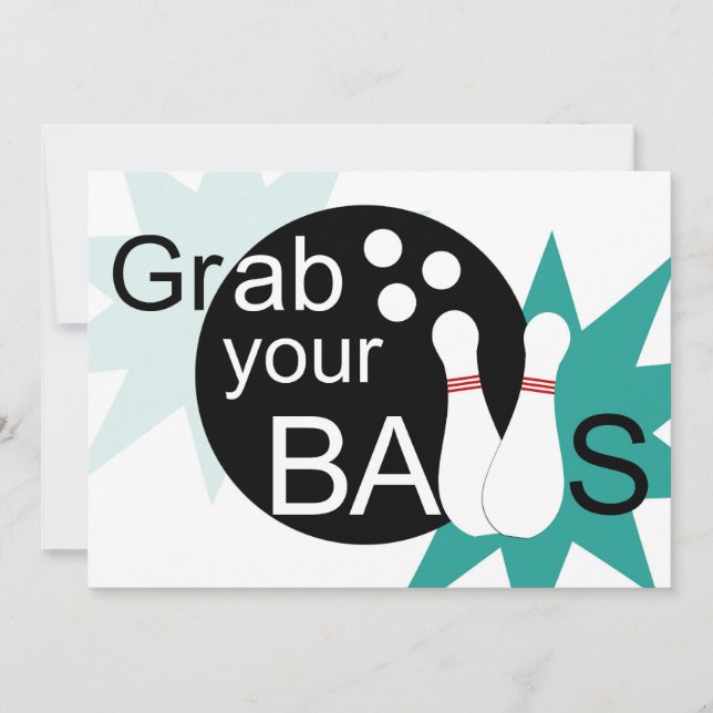 Convite Agarre suas bolas & deixe-nos ir aniversário de (Frente)