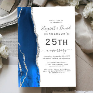 Convite Ágata Azul Real Prata 25º Aniversário