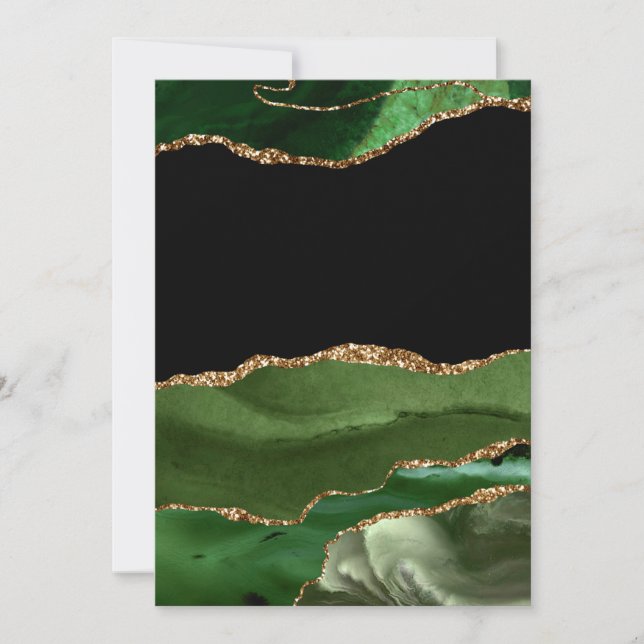Convite Ágata Contemporânea Falsa Esmeralda Verde Mármore (Frente)