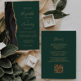 Convite Ágata Esmeralda Ouro Preto Código QR Casamento
