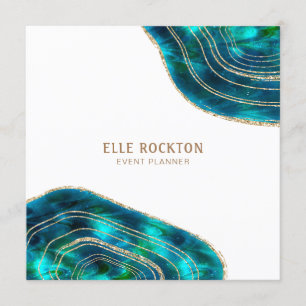 Convite Ágata Geodo Cristais Cósmicos Brilho Azul Verde