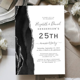 Convite Ágata Preta Prata 25º Aniversário