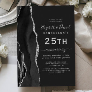 Convite Ágata Preta Prata 25º Aniversário