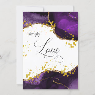 Convite *~* Agato Dourado Roxo APENAS AMA O Elegante Moder