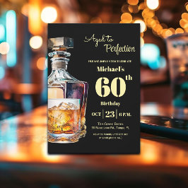 Convite Aged to Perfection Men 60th Whiskey Birthday