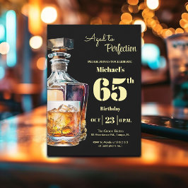 Convite Aged to Perfection Men 65th Whiskey Birthday
