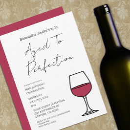 Convite Aged To Perfection Wine 60th Birthday Invitation