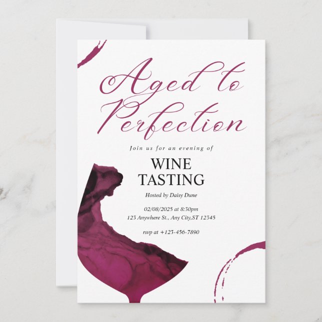 Convite Aged To Perfection Wine Tasting Invite (Frente)