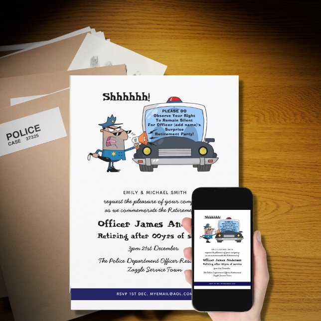 Convite Agente de Polícia de Reforma de Surpresa Furioso (Criador carregado)