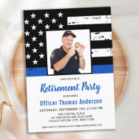 Agente Policial Retirement Thin Blue Line Foto