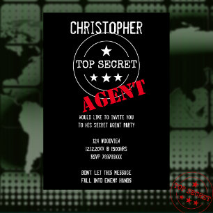 Convite Agente Secreto - Festa SUPER SECRETA