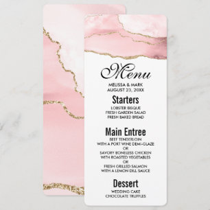 Convite Agite de Blush Rosa com Elegante de Fita Dourada