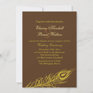 Convite Agite suas penas de cauda que Wedding o marrom do