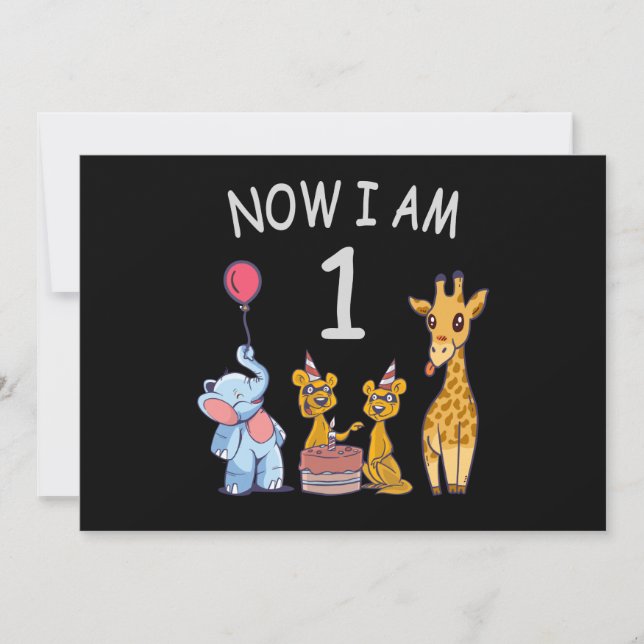 Convite Agora eu tenho 1 ano de idade Aniversário de 1 ano (Frente)