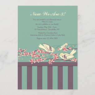 Convite Agora Somos Três Convidados E Saudáveis