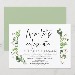 Convite Agora vamos celebrar, Festa de Casamento Íntimo