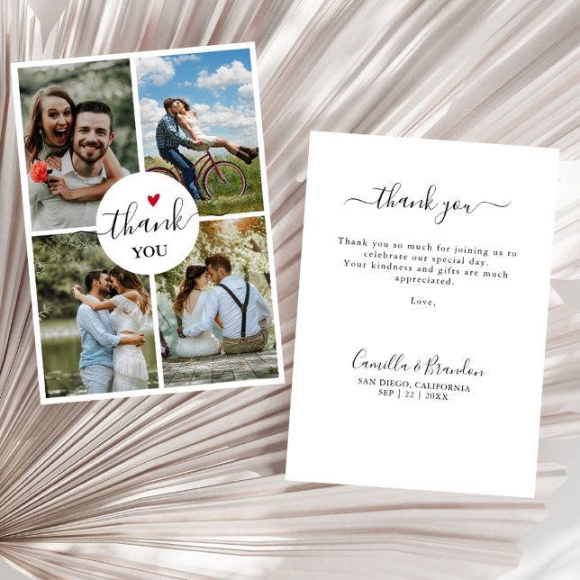 Convite Agradecimento de Casamento com 4 Fotos para Elopem (Criador carregado)
