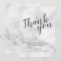 Agradecimento de Casamento de Mármore Branco Elega