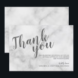 Convite Agradecimento de Casamento de Mármore Branco Elega<br><div class="desc">Cartão de Agradecimento de Casamento de Mármore Branco Elegante e Sofisticado

com título em fonte de letra manuscrita moderna cinza e texto em fonte sans serif moderna cinza sobre fundo de mármore branco.</div>