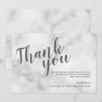 Agradecimento de Casamento de Mármore Branco Elega