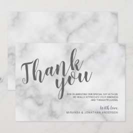 Convite Agradecimento de Casamento de Mármore Branco Elega