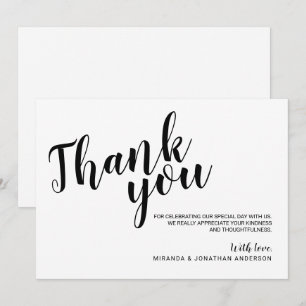 Convite Agradecimento de Casamento em Letra Moderna