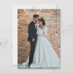 Convite Agradecimento de Foto de Casamento Moderno e Elega