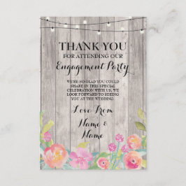 Convite Agradecimento de noivado com flores de aquarela