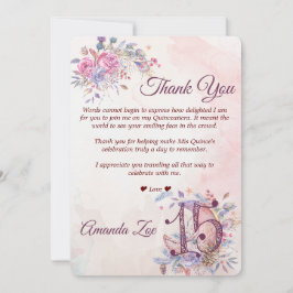 Convite Agradecimento de Quinceañera