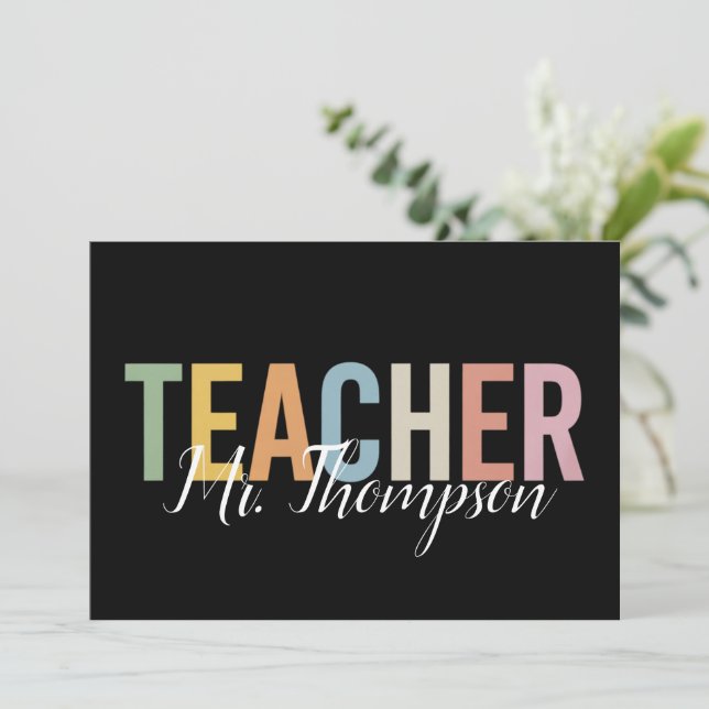 Convite Agradecimento Personalizado ao Professor Volta às  (Em pé/Frente)