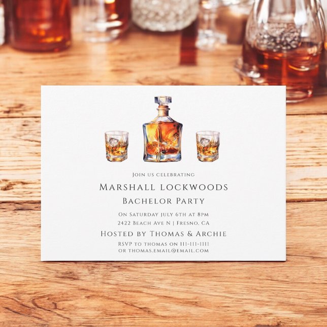 Convite Agrupamento para ser solteiro ou convidado de fest (modern simple stylish modern batchelor party invitation )
