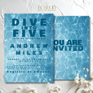 Convite Água Aniversário Splash Piscina Verão Celebrar