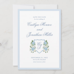 Convite Água azul em aquarela floral casamento Salve a dat