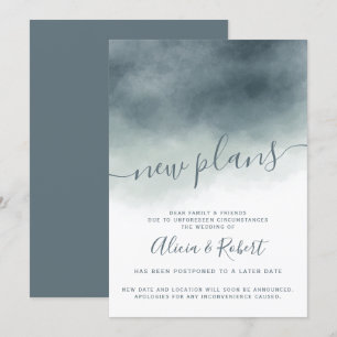 Convite Água azul embrulhada ombre adiou novos planos