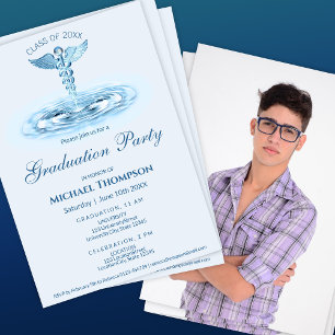 Convite Água Azul Médica Ondulações Graduação   Foto