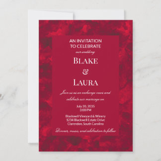 Convite Água Colorida Simples Vermelho Rubi Personalizada