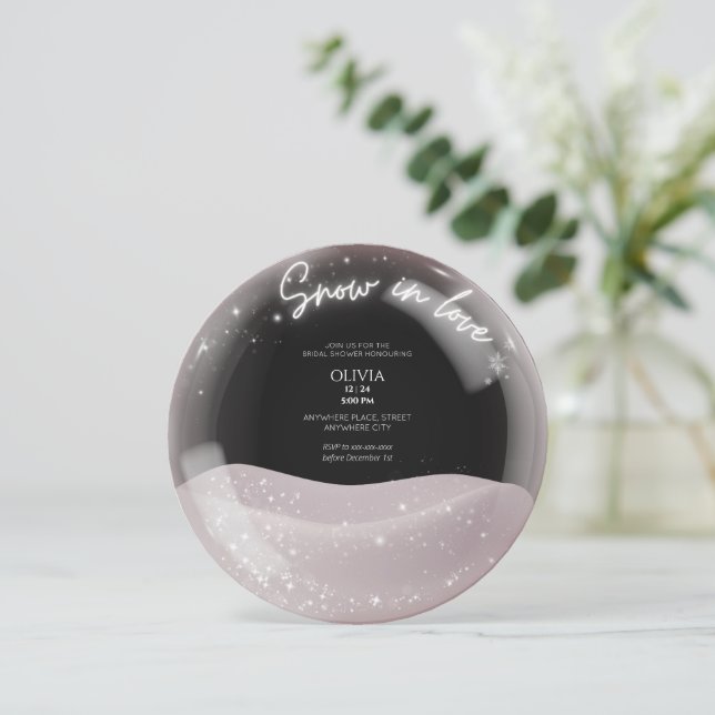 Convite Água com brilho neve no chá de panela amoroso (Em pé/Frente)