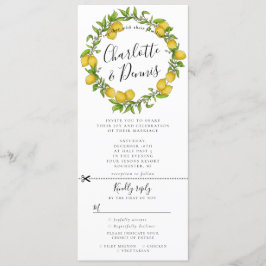 Convite água cor limão w rsvp casamento anexado