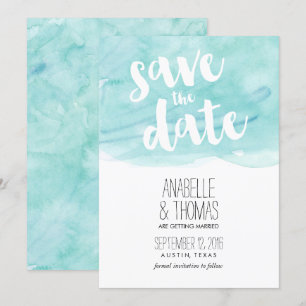 Convite Água de Hortelã Casamento Save the Date em Aquarel