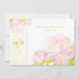 Convite Água de Primavera Peônia Floral Casamento