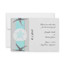 Água e Banda Grey Estrela de Mar Salvar a Data