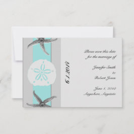 Convite Água e Banda Grey Estrela de Mar Salvar a Data