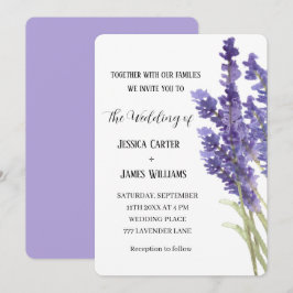 Convite Água-forte de Lavanda Rústica Elegante Casamento