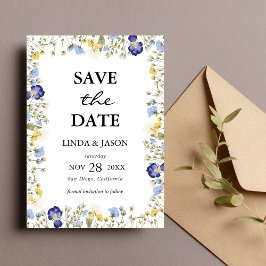 Convite Água-forte Floral de Outono Casamento Salvar a Dat