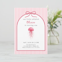Água-forte Rosa Água-viva Laço Menina 1º Aniversár