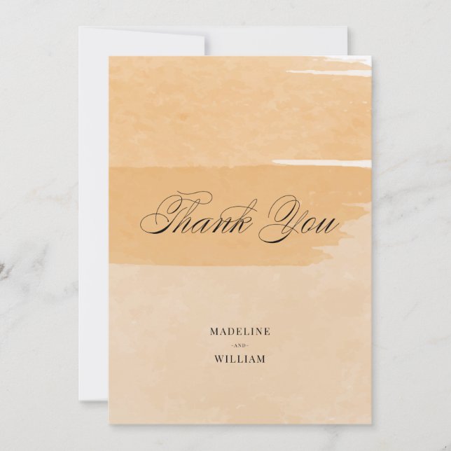 Convite Água-furtada Laranja Obrigado | Adicione Sua Foto (Frente)