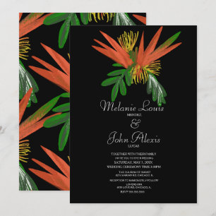 Convite Água-furtada Tropical Pássaro do Paraíso Casamento