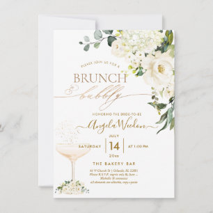 Convite Água-tinta Rosas de Alabastro Brunch Bubbly