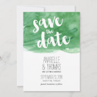 Água verde Casamento Salve a Data em Aquarela